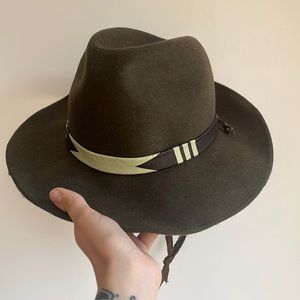 Nikki Beach wide brim hat with leather strap